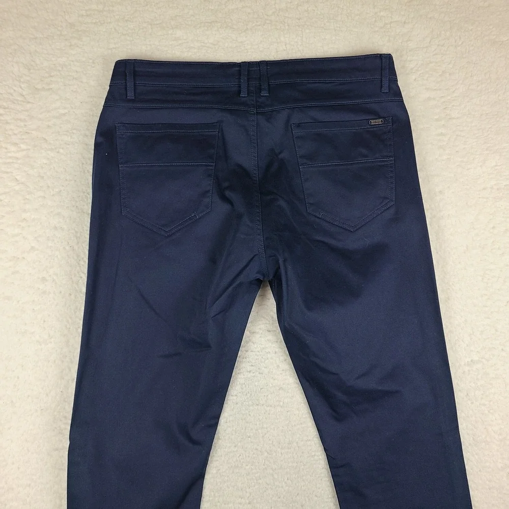 Guess Pants Mens 36x32 Blue Navy Slim Straight‎ Cotton Chino Khakis *